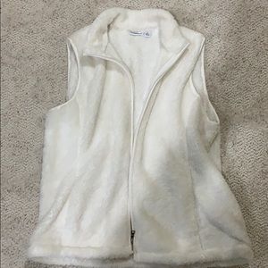 Cream fuzzy vest